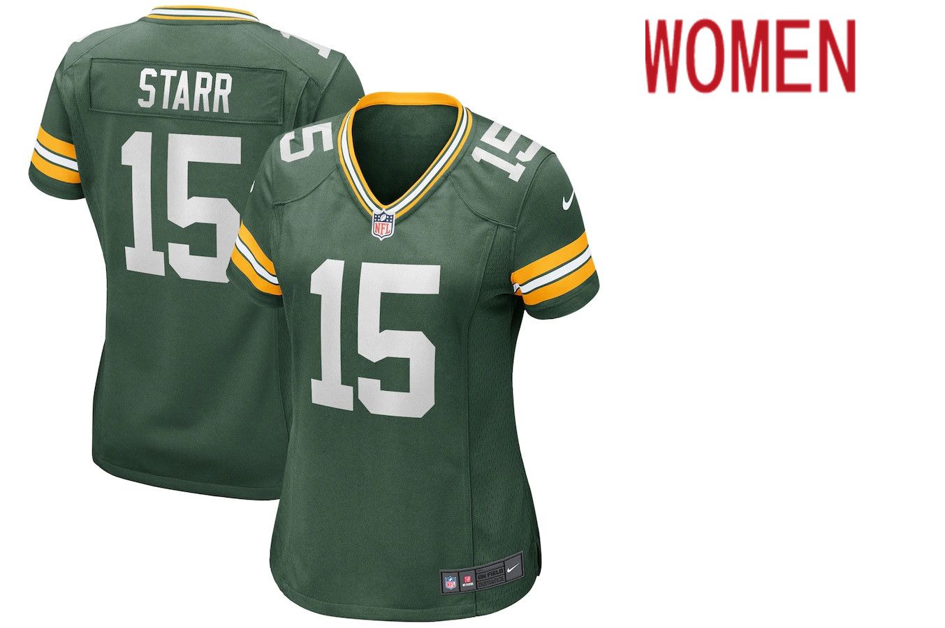 Women Green Bay Packers #15 Bart Starr Nike Green Game Retired Player NFL Jersey